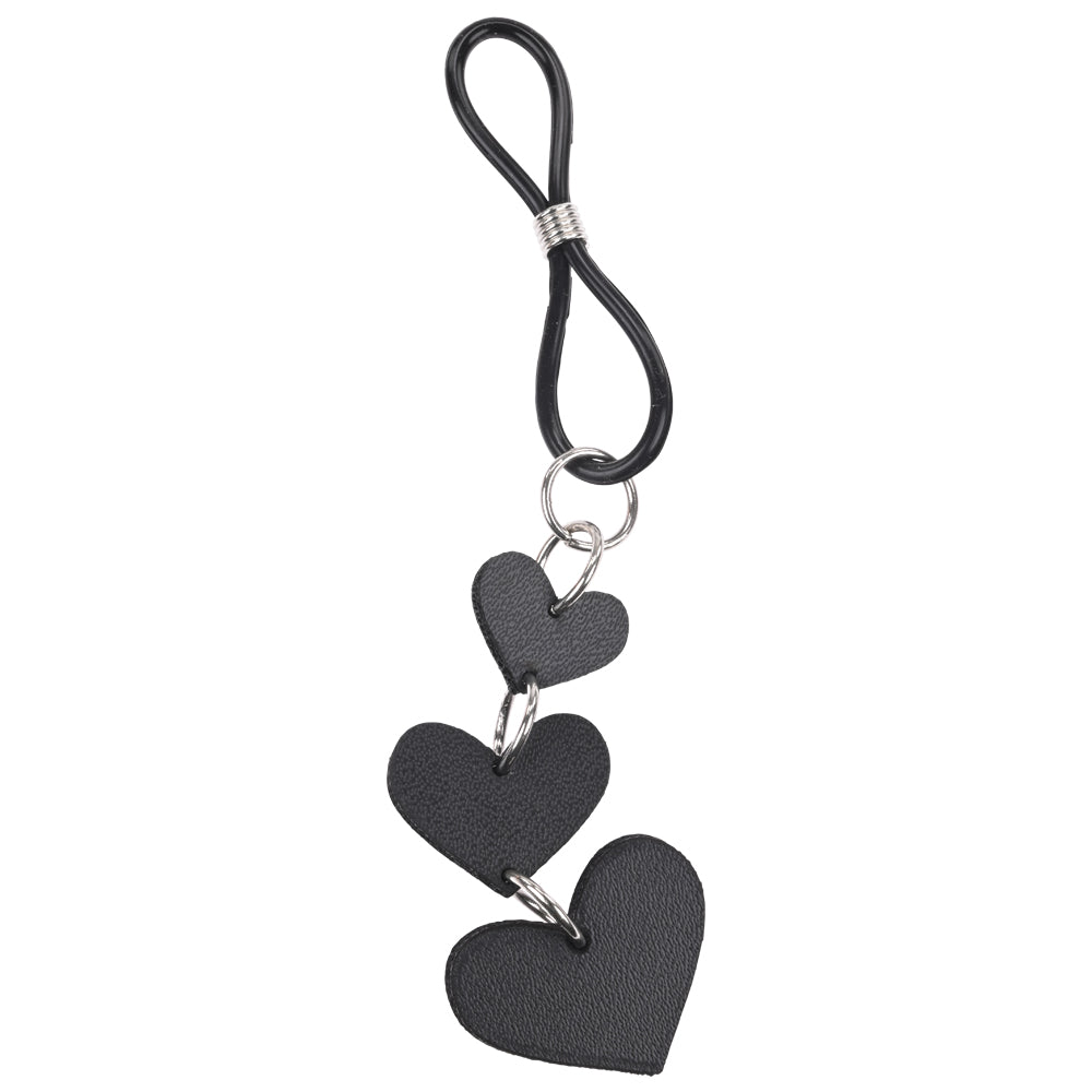 Sex & Mischief Heart Nipple Ties - Black Nipple Restraints - Set of 2 Sportsheets