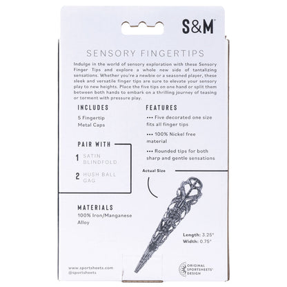 Sex & Mischief Sensory Fingertips - Black - Black - Set of 5 Sportsheets