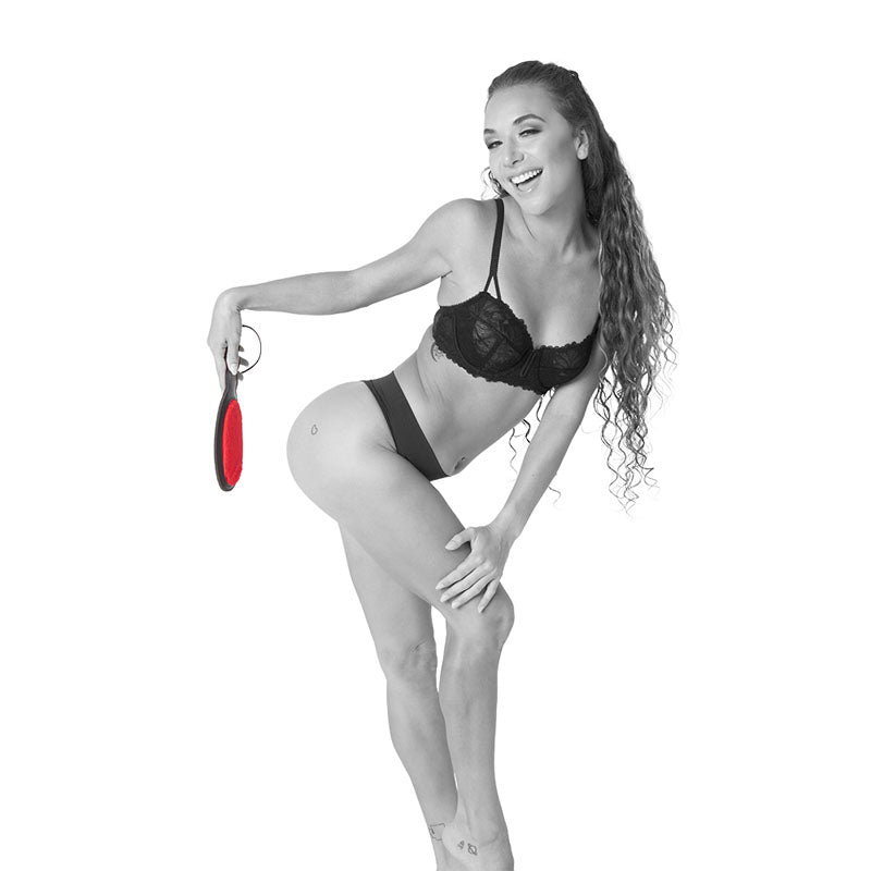 Sex & Mischief Amor Paddle - Red/Black Spanking Paddle Sportsheets
