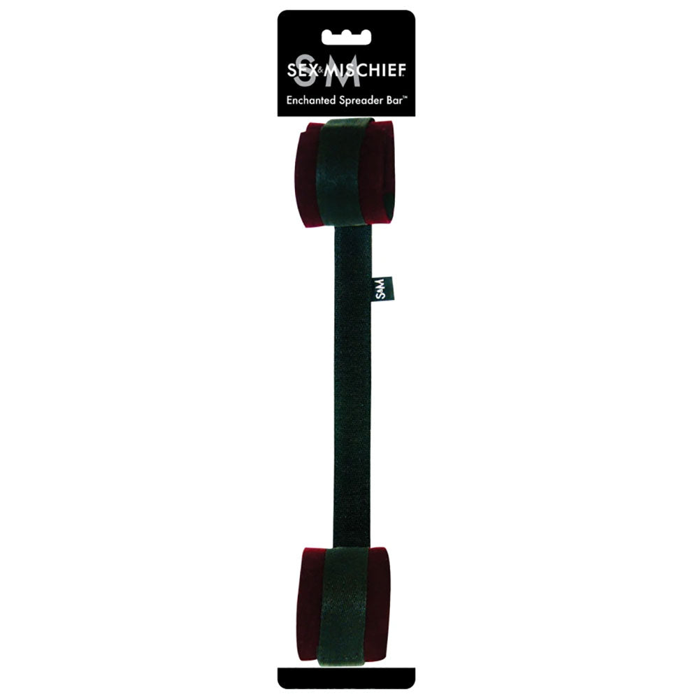 Sex & Mischief Enchanted Spreader Bar - Black/Red Restraints Sportsheets