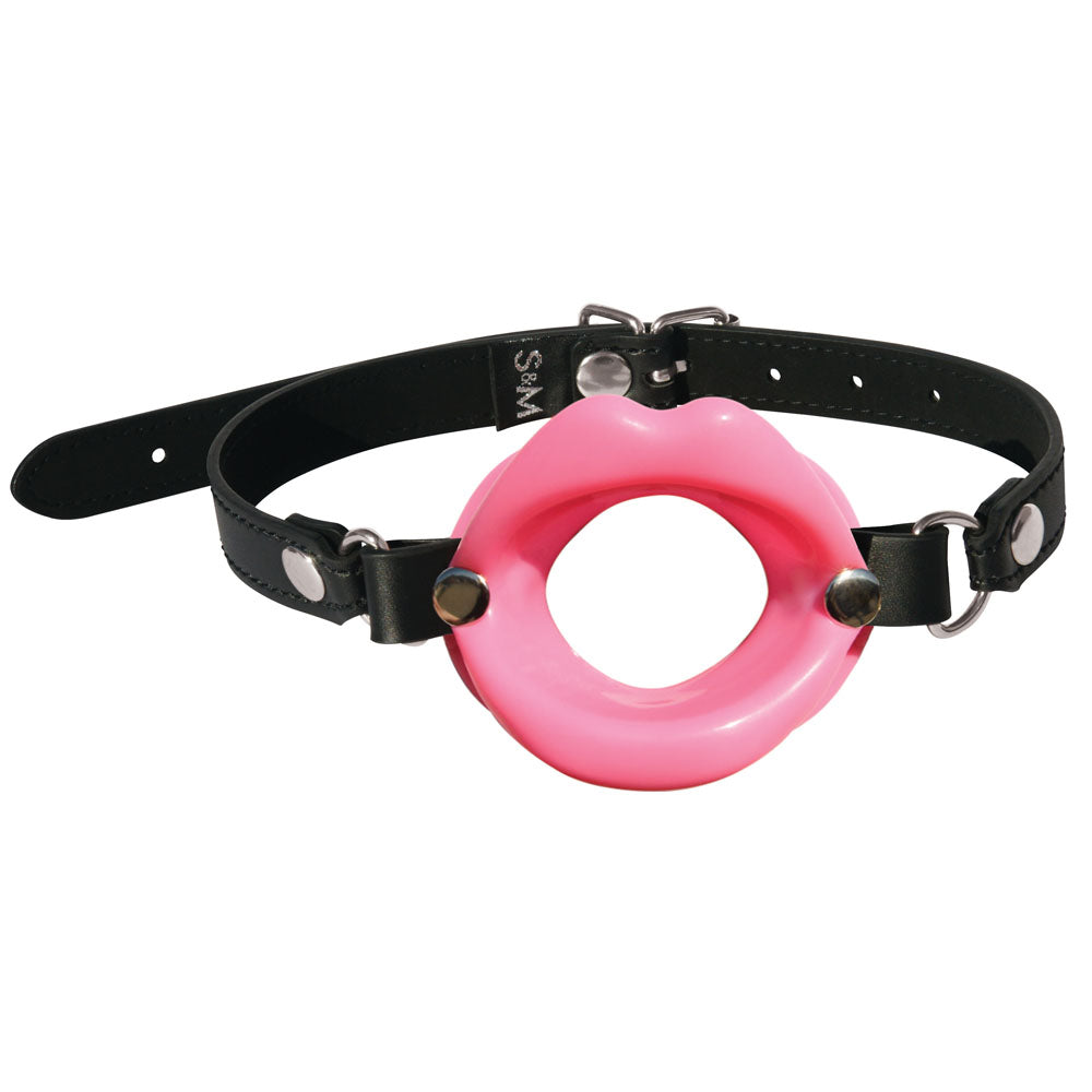 Sex & Mischief Silicone Lips Mouth Gag - Pink - Pink Mouth Restraint Sportsheets