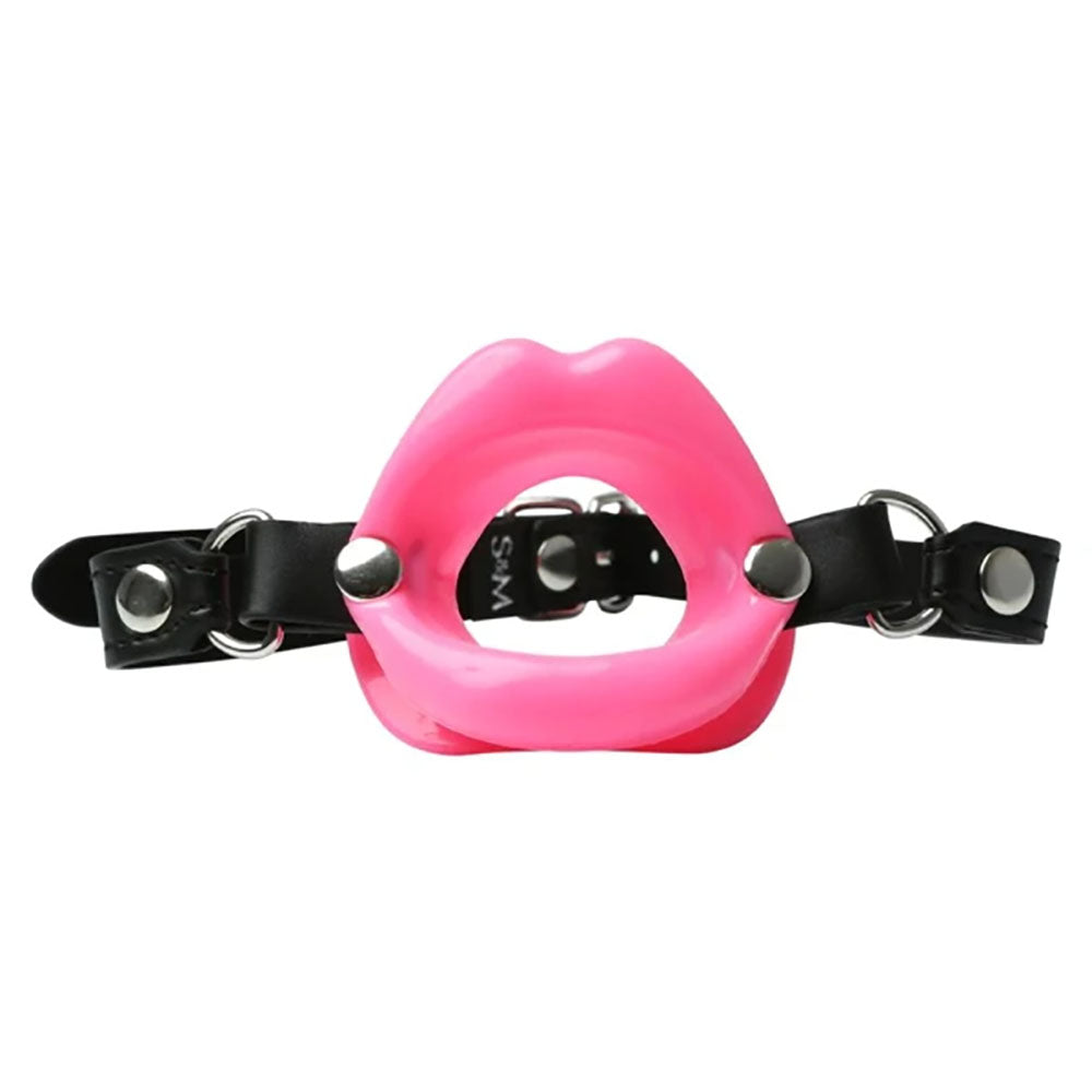 Sex & Mischief Silicone Lips Mouth Gag - Pink - Pink Mouth Restraint Sportsheets