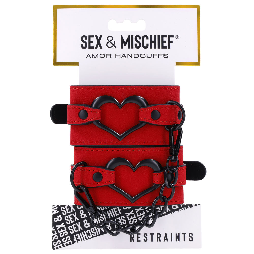 Sex & Mischief Amor Handcuffs - Red Restraints Sportsheets