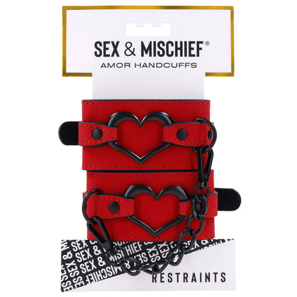 Sex & Mischief Amor Handcuffs - Red Restraints Sportsheets
