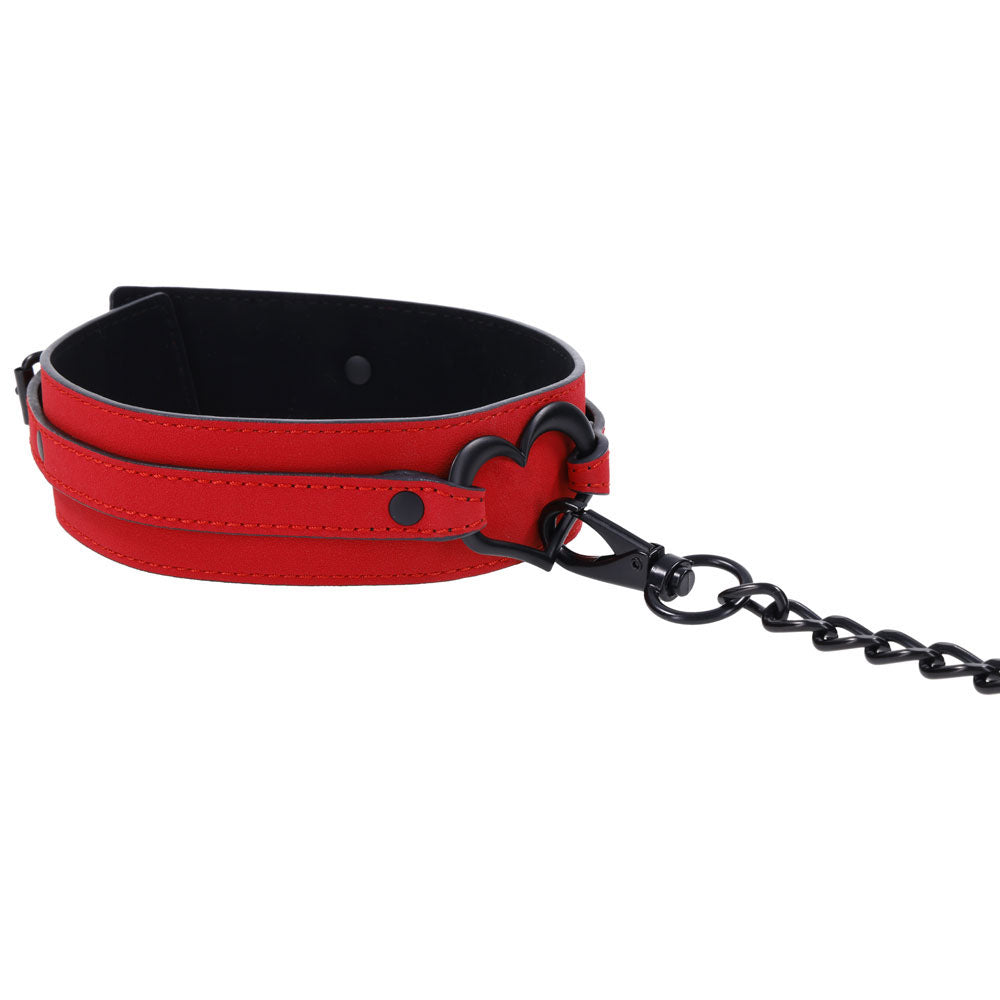 Sex & Mischief Amor Collar and Leash - Red Restraint Sportsheets