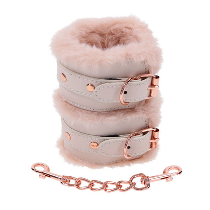 Sex & Mischief Peaches n CreaMe Fur Handcuffs - Peach Restraints Sportsheets