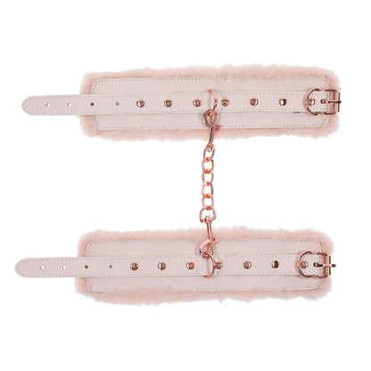 Sex & Mischief Peaches n CreaMe Fur Handcuffs - Peach Restraints Sportsheets