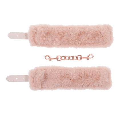 Sex & Mischief Peaches n CreaMe Fur Handcuffs - Peach Restraints Sportsheets