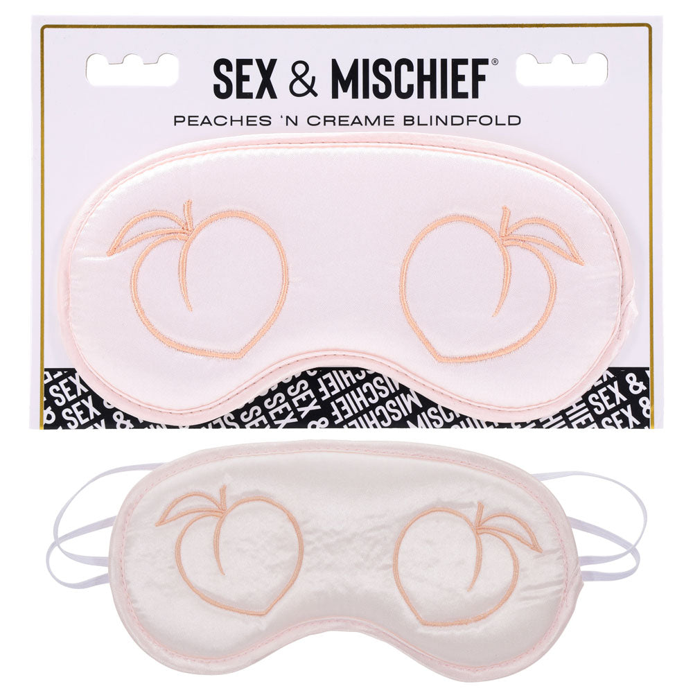 Sex & Mischief Peaches n CreaMe Blindfold - Peach Eyemask PeachPuff - Club X