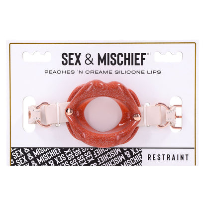 Sex & Mischief Peaches n CreaMe Silicone Lips - Peach Mouth Restraint Sportsheets