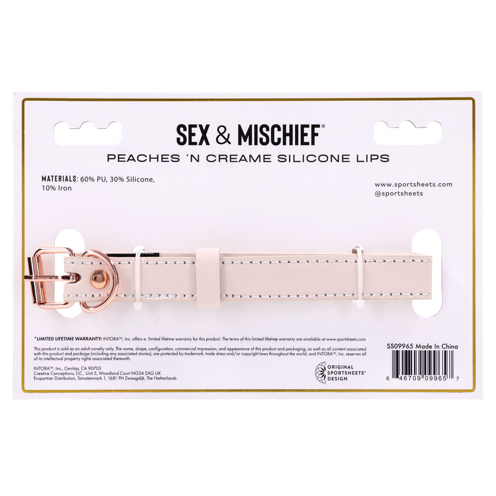 Sex & Mischief Peaches n CreaMe Silicone Lips - Peach Mouth Restraint Sportsheets