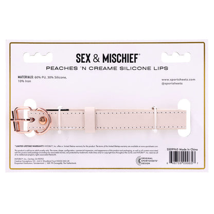 Sex & Mischief Peaches n CreaMe Silicone Lips - Peach Mouth Restraint Sportsheets