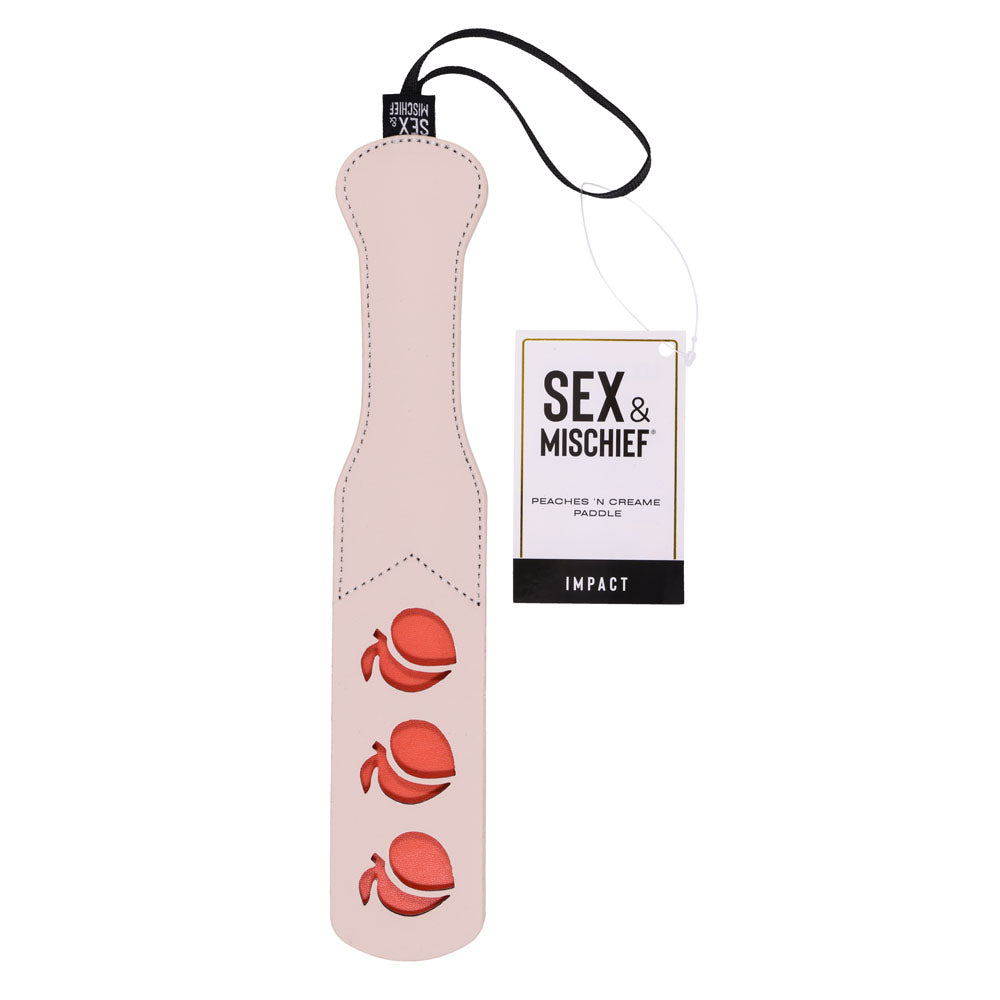 Sex & Mischief Peaches n CreaMe Impression Paddle - Peach Spanking Paddle Sportsheets