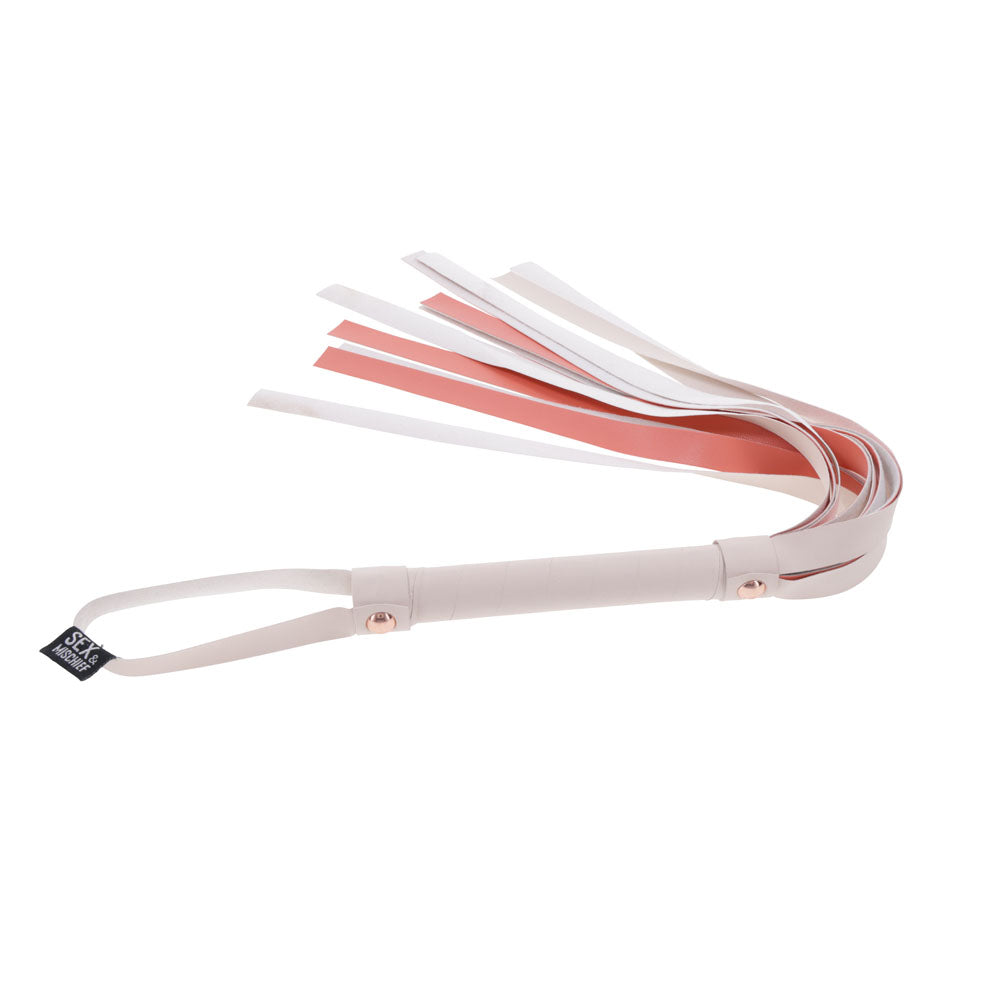 Sex & Mischief Peaches n CreaMe Stripe Flogger - Peach 80 cm Flogger Whip Sportsheets