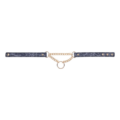 Sex & Mischief Cougar Day Collar - Navy Blue/Gold Collar Sportsheets