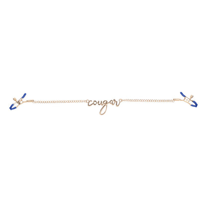 Sex & Mischief Cougar Nipple Clamps - Gold Nipple Clamps with 33 cm Chain Sportsheets