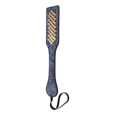 Sex & Mischief Cougar Studded Paddle - Navy Blue Paddle with Gold Studs Sportsheets