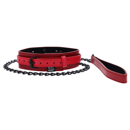 S&M Exs & Ohs Collar and Leash - Red Neck Restraint Sportsheets