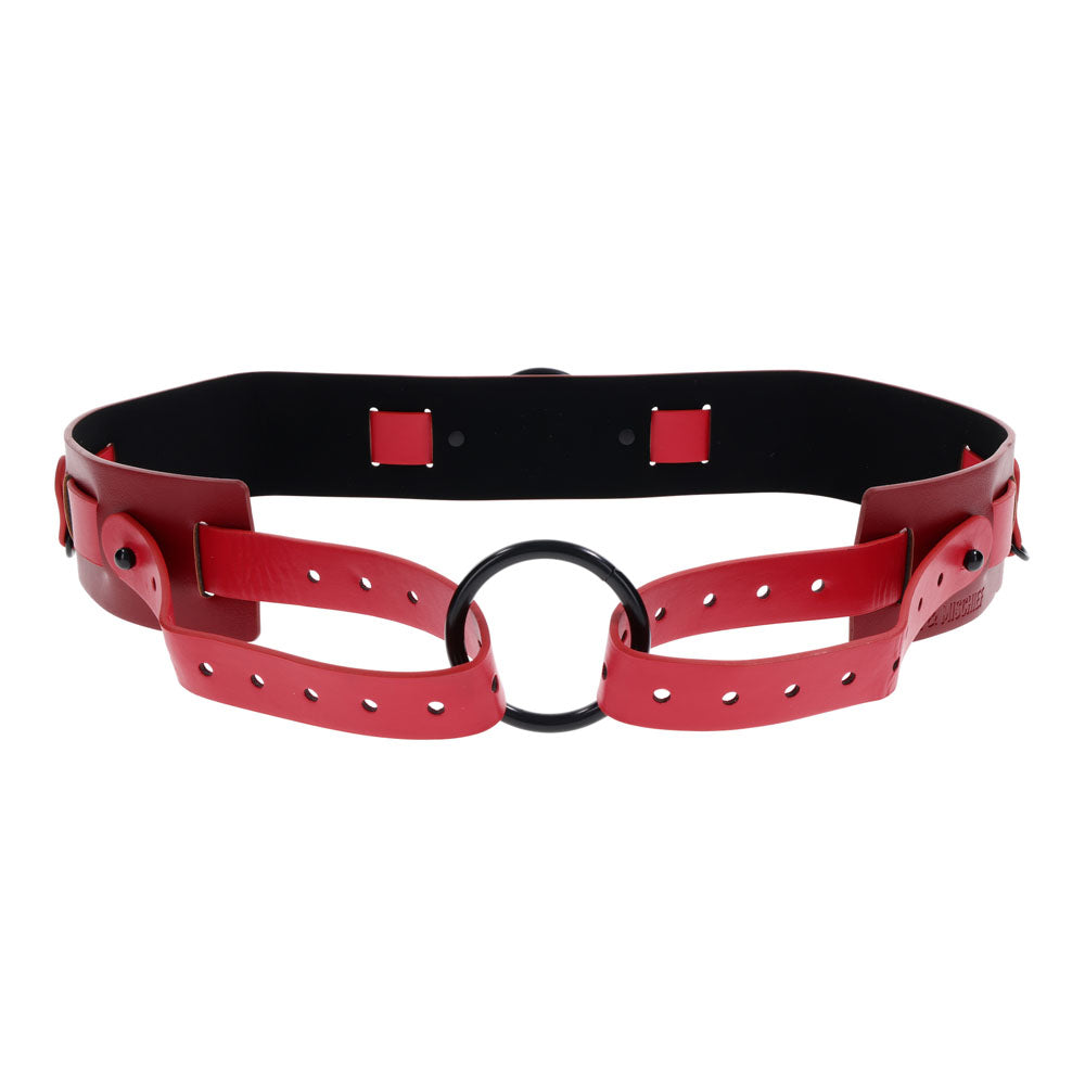 S&M Exs & Ohs Bound and Belted - Red Bondage Belt Sportsheets