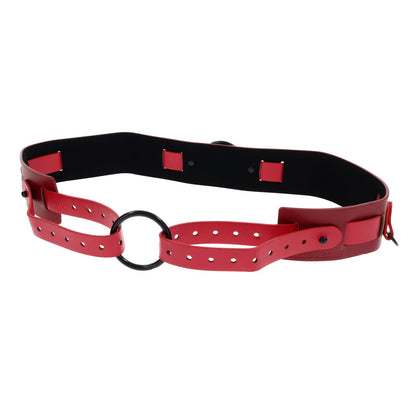 S&M Exs & Ohs Bound and Belted - Red Bondage Belt Sportsheets