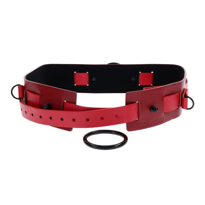 S&M Exs & Ohs Bound and Belted - Red Bondage Belt Sportsheets