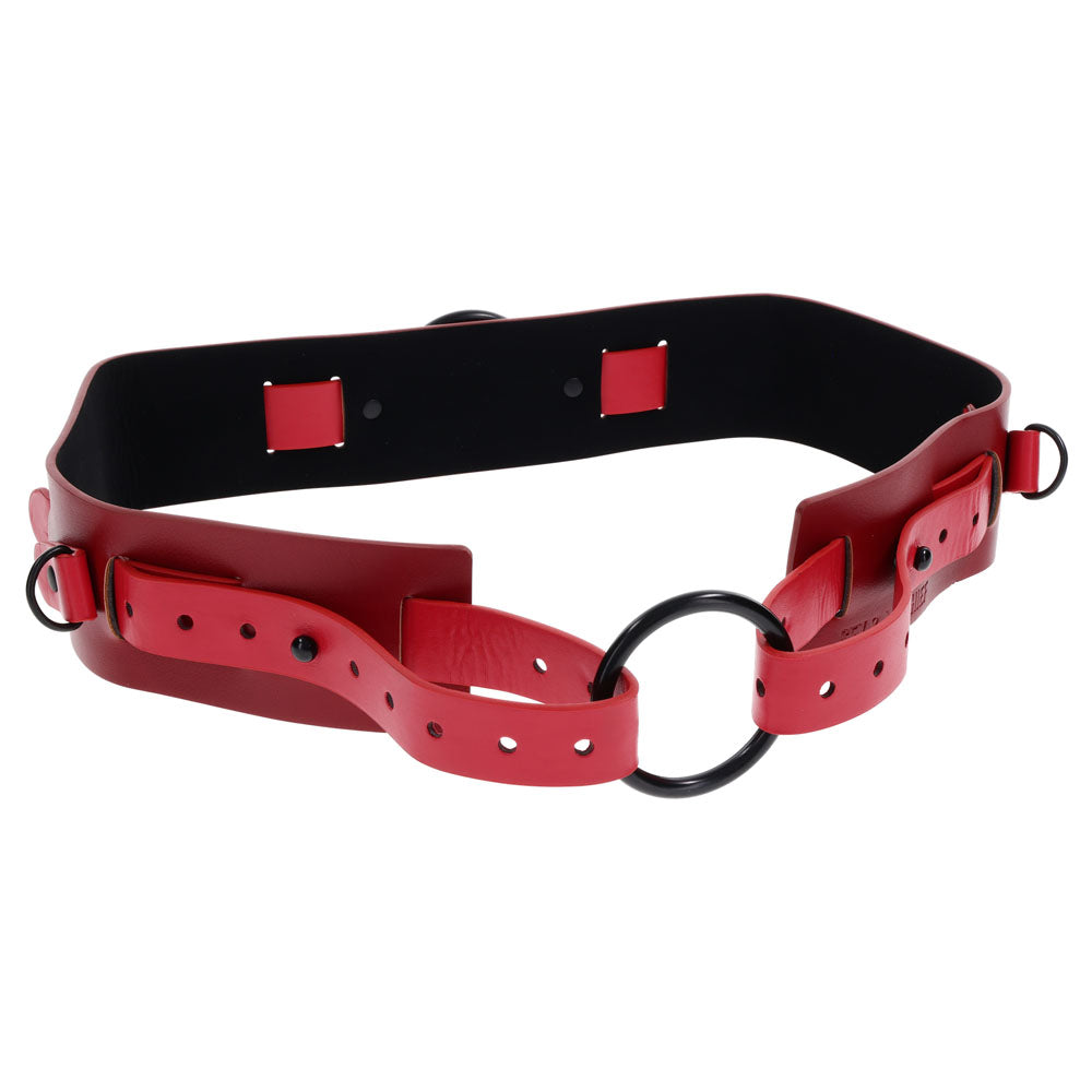 S&M Exs & Ohs Bound and Belted - Red Bondage Belt Sportsheets