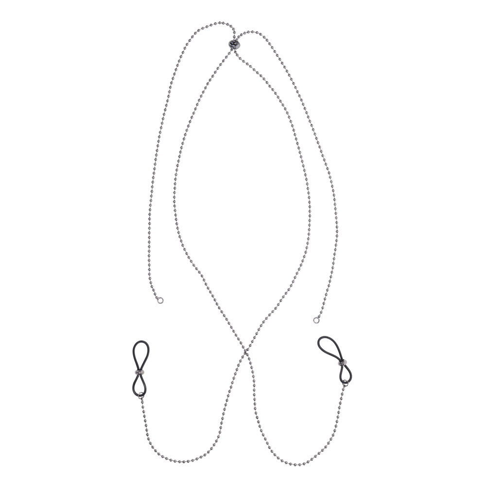 S&M Exs & Ohs Body Jewelry with Nipple Ties - Metal Chain with Nipple Ties Sportsheets