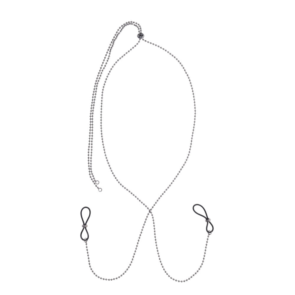 S&M Exs & Ohs Body Jewelry with Nipple Ties - Metal Chain with Nipple Ties Sportsheets