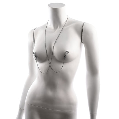 S&M Exs & Ohs Body Jewelry with Nipple Ties - Metal Chain with Nipple Ties Sportsheets