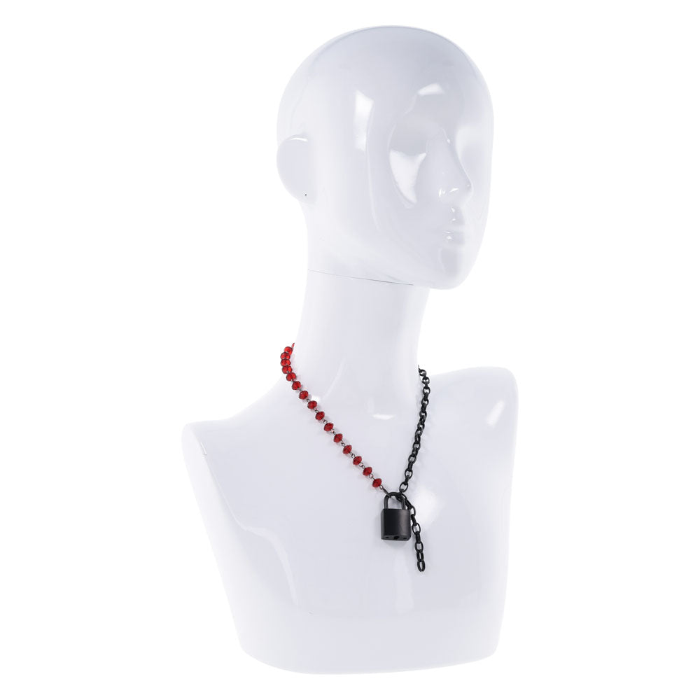 S&M Exs & Ohs Crystal Day Collar - Red/Black Collar Jewellery Sportsheets