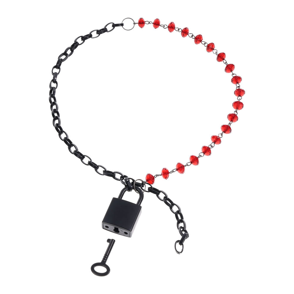 S&M Exs & Ohs Crystal Day Collar - Red/Black Collar Jewellery Sportsheets