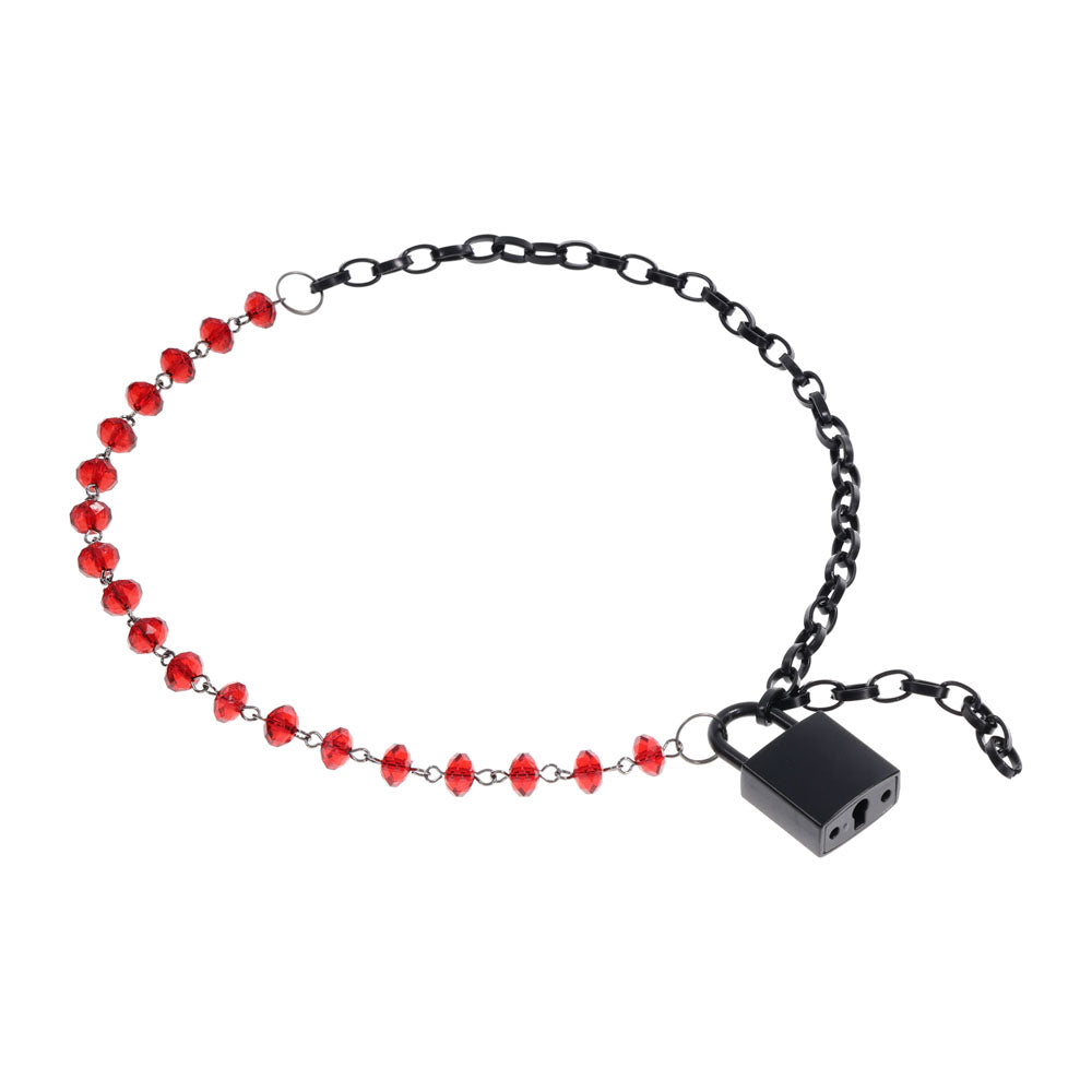 S&M Exs & Ohs Crystal Day Collar - Red/Black Collar Jewellery Sportsheets