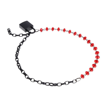 S&M Exs & Ohs Crystal Day Collar - Red/Black Collar Jewellery Sportsheets
