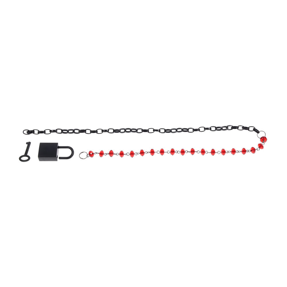 S&M Exs & Ohs Crystal Day Collar - Red/Black Collar Jewellery Sportsheets