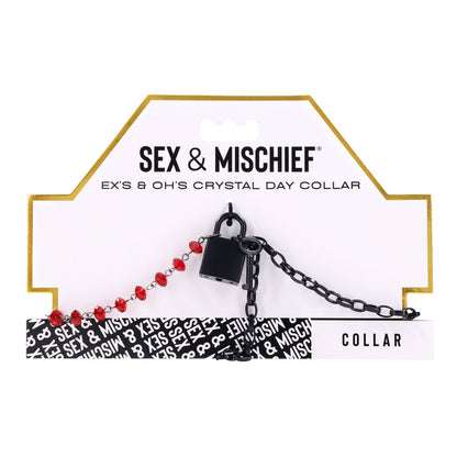 S&M Exs & Ohs Crystal Day Collar - Red/Black Collar Jewellery Sportsheets