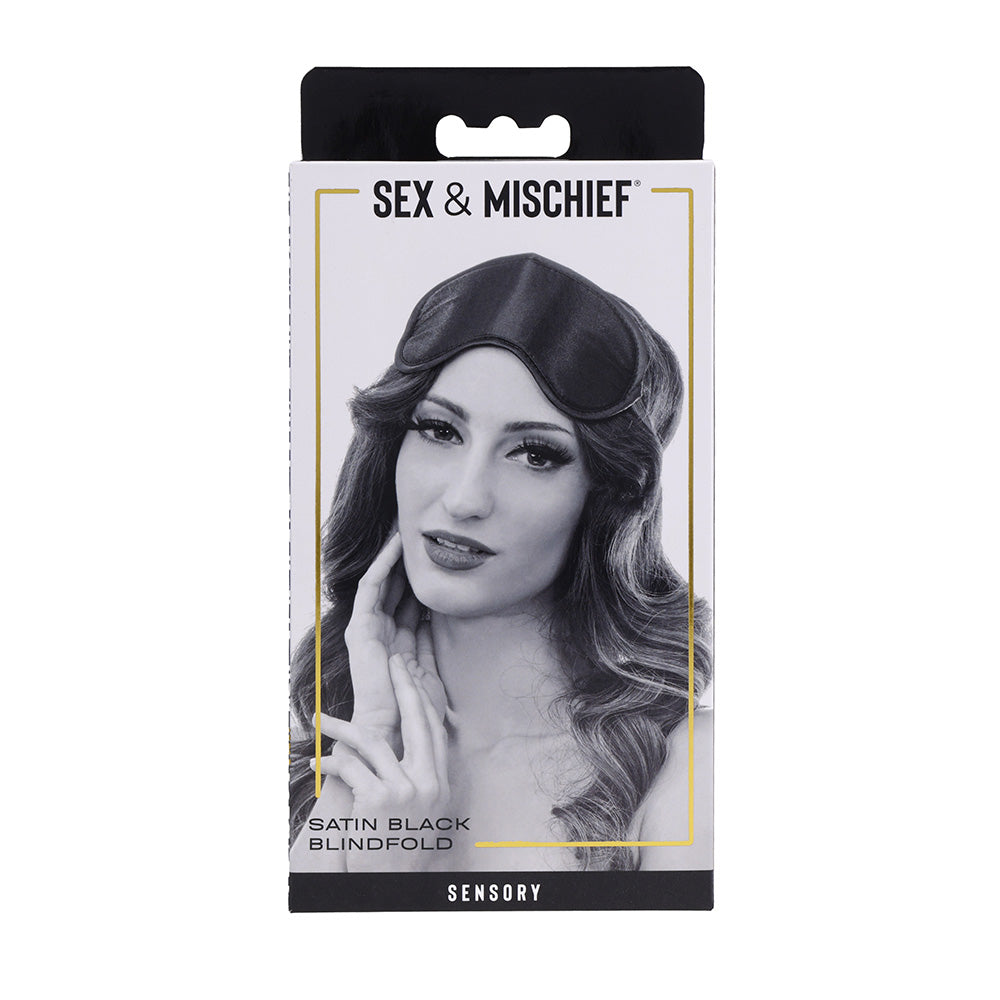 Sex & Mischief Satin Blindfold Black - Black Blindfold Sportsheets