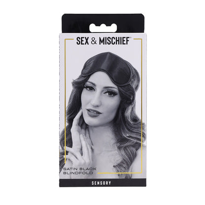 Sex & Mischief Satin Blindfold Black - Black Blindfold Sportsheets