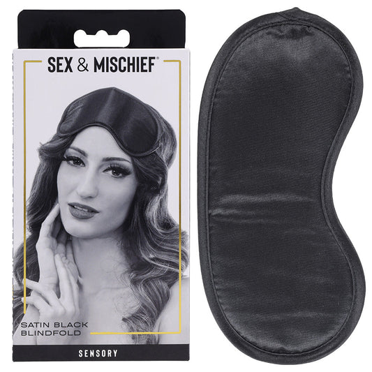 Sex & Mischief Satin Blindfold Black - Black Blindfold Sportsheets
