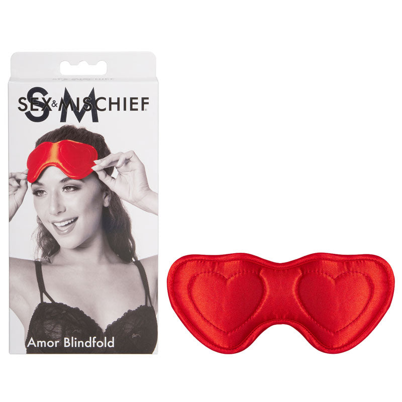 Sex & Mischief Amor Blindfold - Red Padded Blindfold Red - Club X