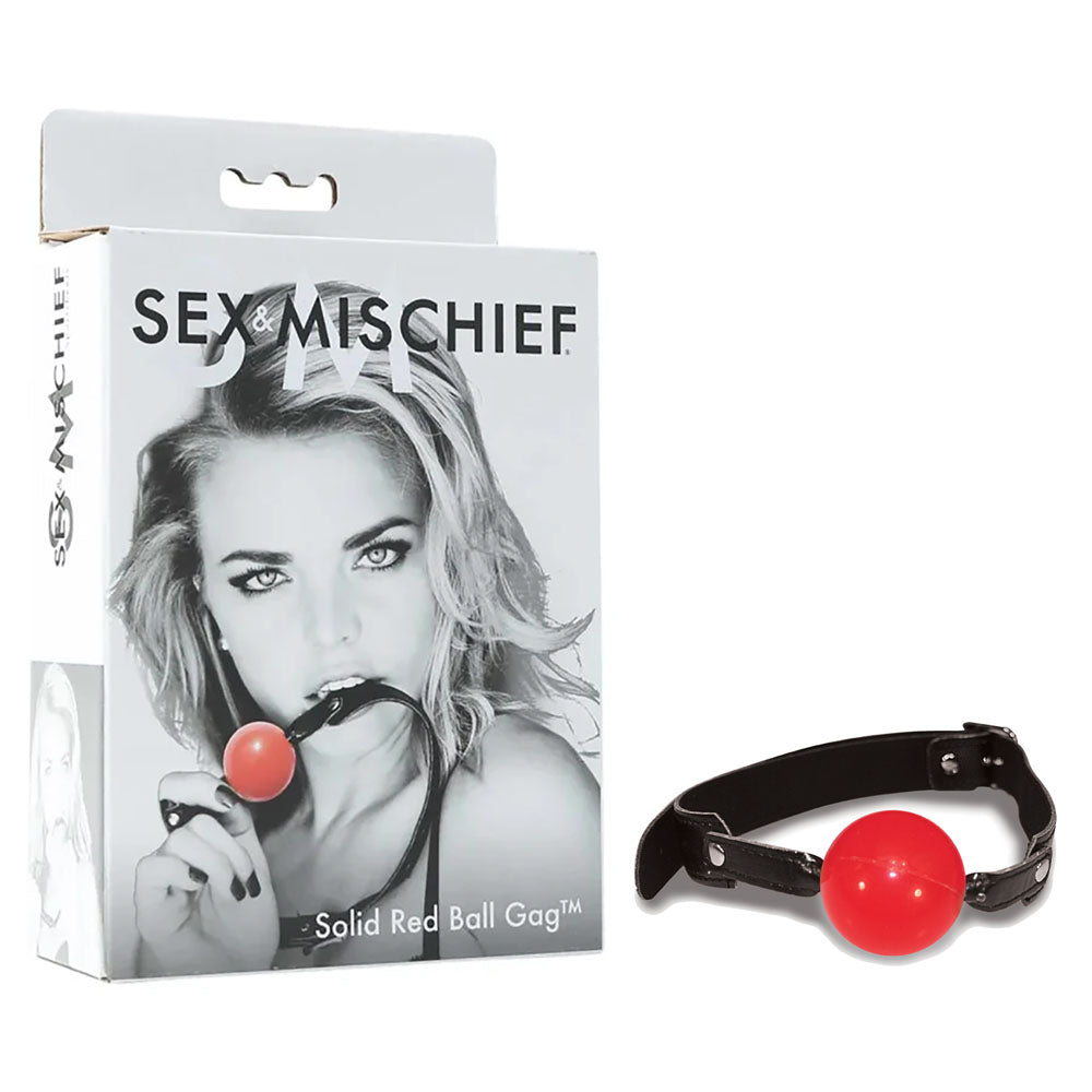 Sex & Mischief Solid Red Ball Gag - Red/Black Mouth Restraint Default Title - Club X
