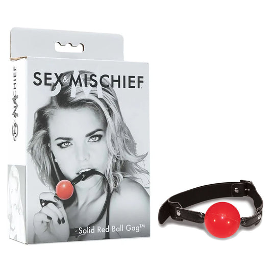 Sex & Mischief Solid Red Ball Gag - Red/Black Mouth Restraint Default Title - Club X