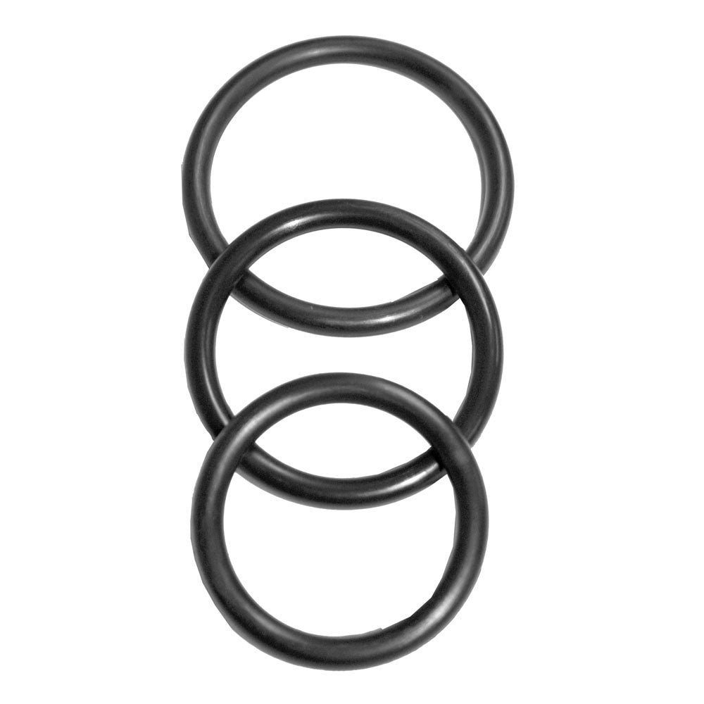 Sex & Mischief Nitrile Cock Ring 3 Pack - Black Cock Rings - Set of 3 Sizes Sportsheets