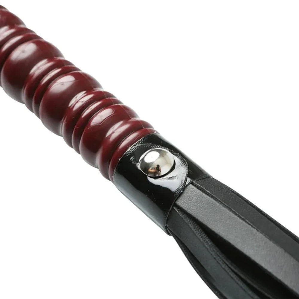 Sex & Mischief Mahogany Flogger - 76 cm Flogger Whip with Wooden Handle Sportsheets