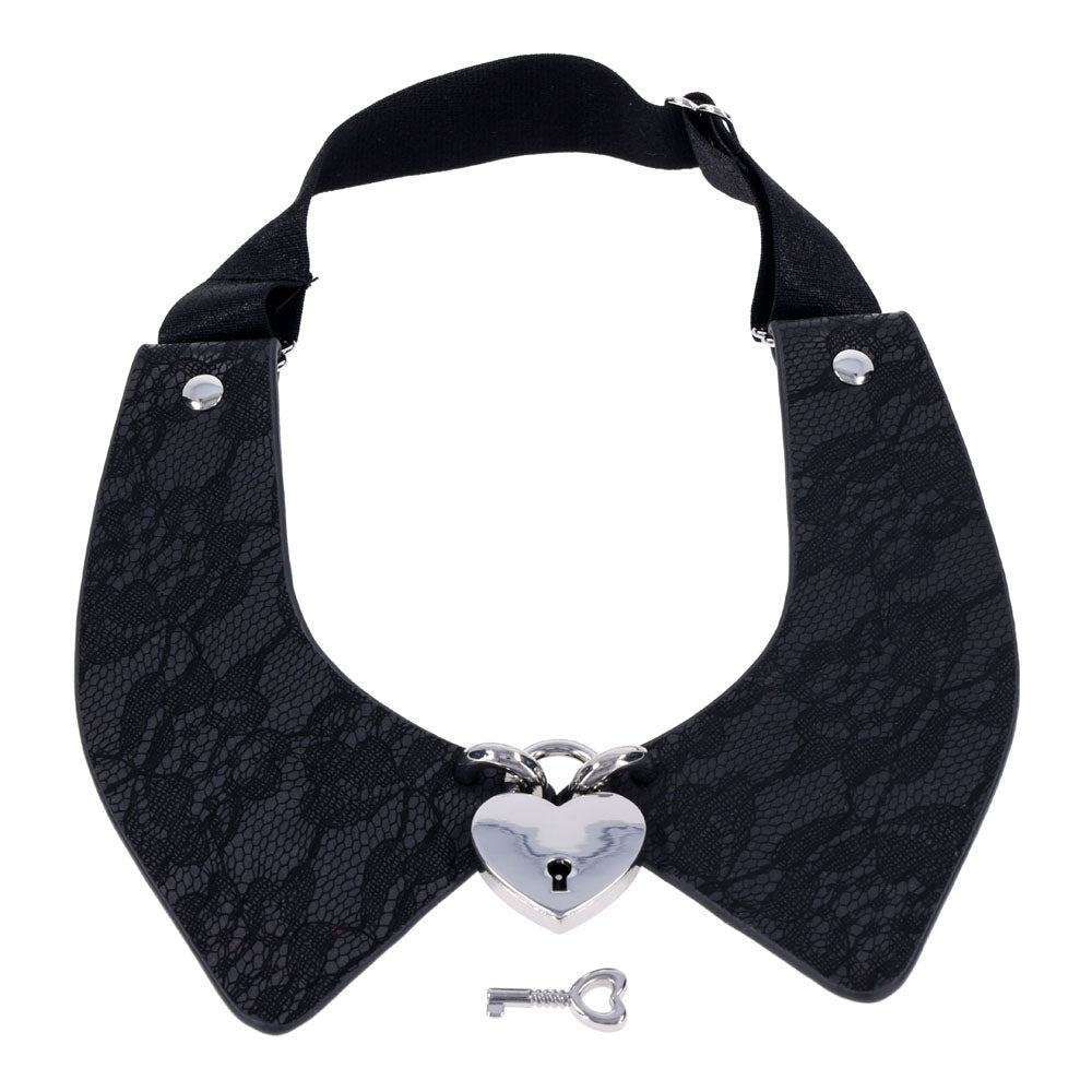 Sex & Mischief Heartbound Lace Day Collar - Black Submission Collar Sportsheets