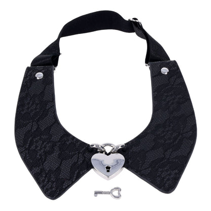 Sex & Mischief Heartbound Lace Day Collar - Black Submission Collar Sportsheets