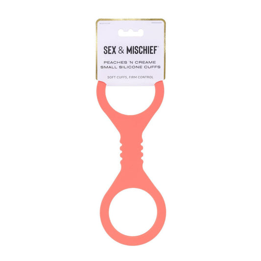 Sex & Mischief Peaches n CreaMe Small Silicone Cuffs - Peach Silicone Restraints Sportsheets