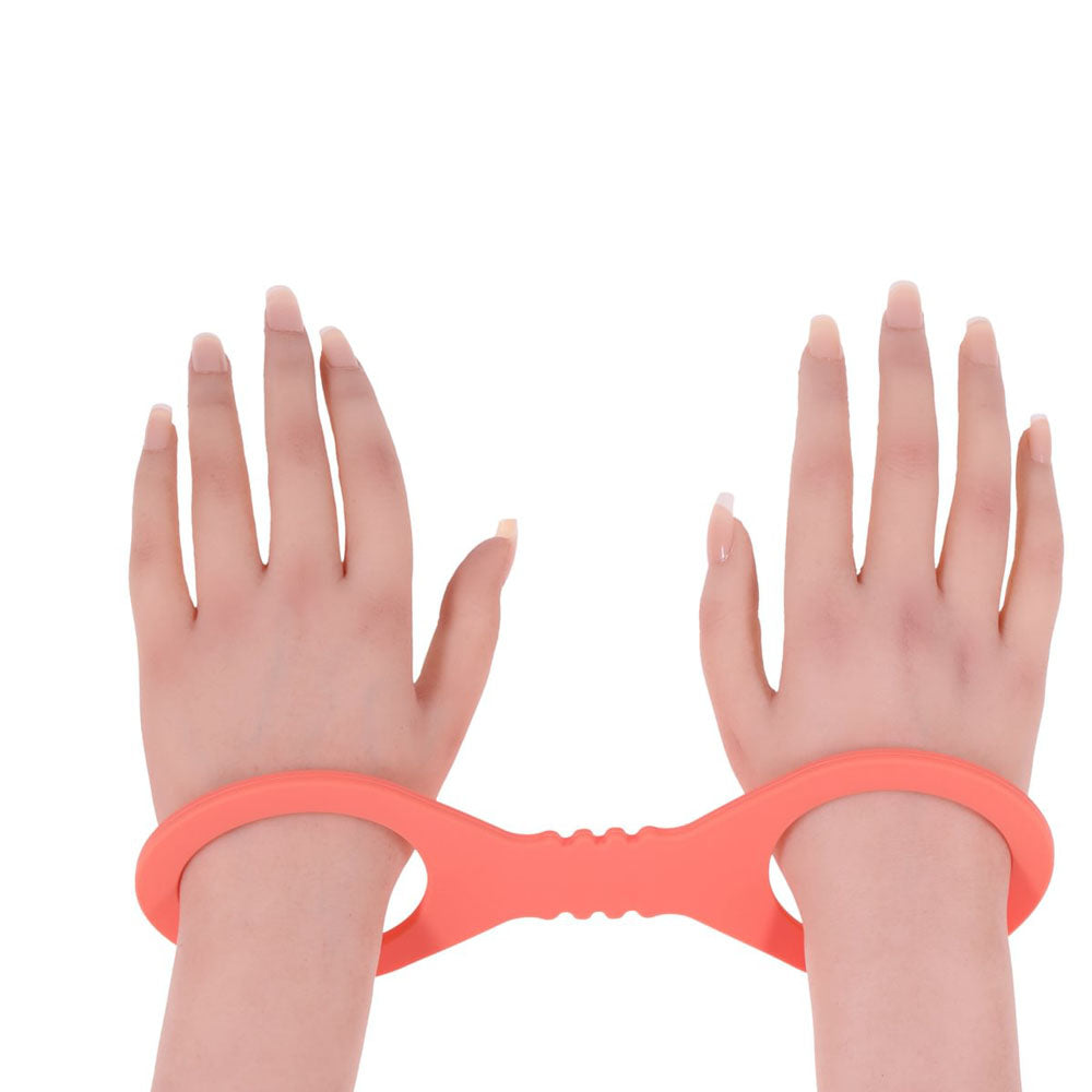 Sex & Mischief Peaches n CreaMe Small Silicone Cuffs - Peach Silicone Restraints Sportsheets