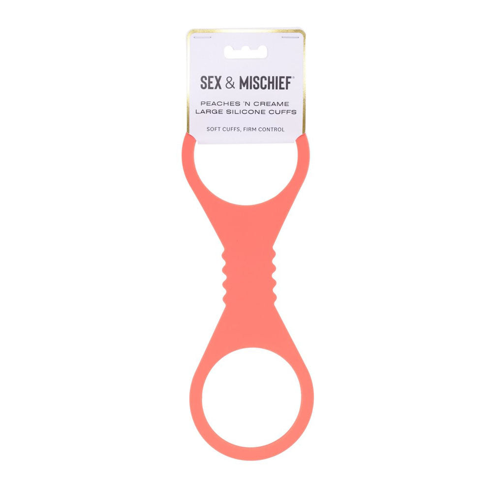 Sex & Mischief Peaches n CreaMe Large Silicone Cuffs - Peach Large Silicone Restraints Sportsheets