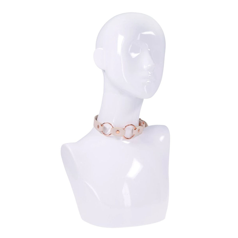 Sex & Mischief Peaches n CreaMe Ring Day Collar - Peach Bondage Collar Sportsheets
