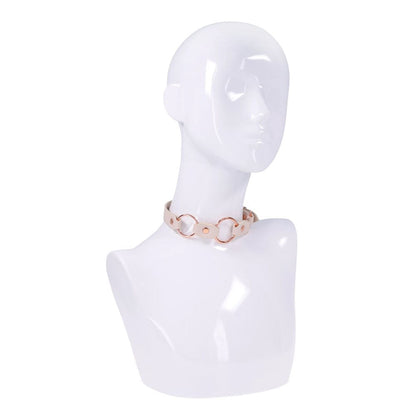 Sex & Mischief Peaches n CreaMe Ring Day Collar - Peach Bondage Collar Sportsheets